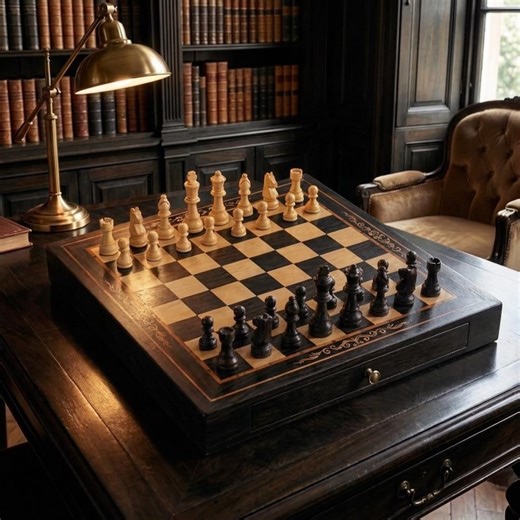 Premium Black Wooden Magnetic Chess Set With Storage Drawer Family Board Game - Etsy New Zealand