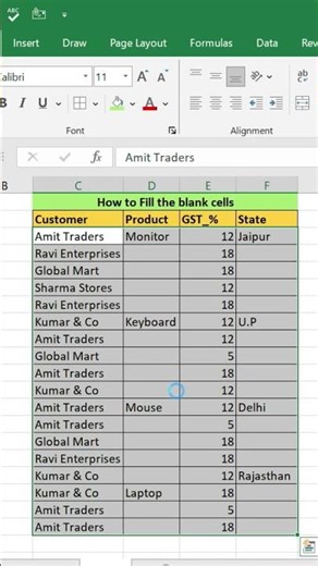 The fastest way to fill blanks in Excel #tutorial! #ExcelTutorial #excelforbeginners