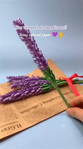 How to Make Lavender Flower using Colored Paper