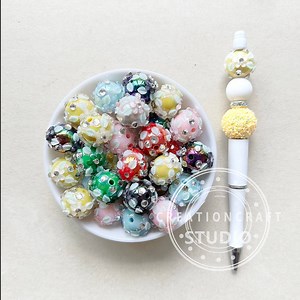 Leaf Flower UV Acrylic Gumball Beads, 20mm Rhinestone Floral Ball, Fancy Beads Mix - Etsy