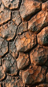 Macro shot of an Ankylosaurus armor plate, revealing the detailed, rugged texture of its defensive adaptations against predators, ideal for studying dinosaur survival strategies. Vertical video