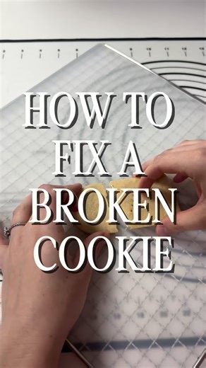 CarolAnne’s Confections on Instagram: "A broken cookie doesn’t have to go to waste. You can usually fix it — or turn it into a snack… or even a bribe for your loved ones 😅 But in this video, I’m showing you how to fix a cookie that broke in half while moving it. #customcookies #decoratedcookies #royalicingcookies #cookieart #tipsandtricks"