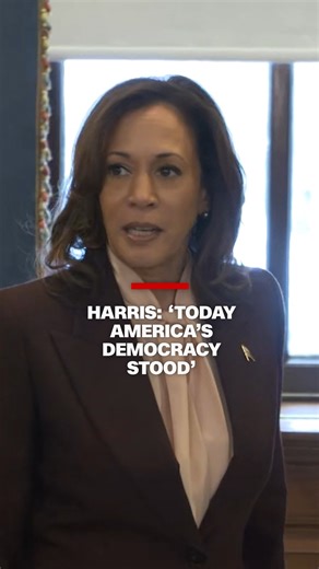 Vice President Kamala Harris spoke about the peaceful transfer of power after Congress certified President-elect Donald Trump's victory in the 2024 presidential election. Harris presided over the process as president of the Senate. | CNN International