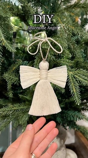 Macrame Angel Tutorial - link 🔝 #christmasdecoration #diy #ornament #crafts #handmadegifts #easy