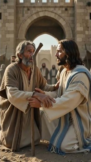 Jesus Healed a Blind Man ✨ | The Miracle of Bartimaeus | True Bible Story #Shorts #jesus