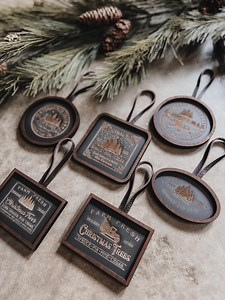 Holiday Ornament, Rustic Christmas Tree, Farmhouse Decor, Engraved Wood Laser Cut Christmas Gift Tag - Etsy