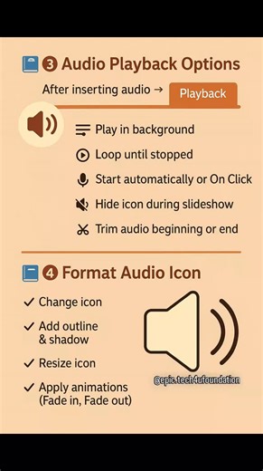 @DigitalPathshala on Instagram: "🎧 Make your PowerPoint slides SOUND amazing! From autoplay music to custom audio icons — here’s how to level up your presentations with audio 🎶 #TeachWithTech #InstructionalDesign #EdTechTips #IGReelsEducation #TutorialReels #MicrosoftOffice #AudioEditing #createtoinspire"