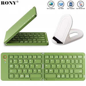 RONY Foldable Wireless Bluetooth Keyboard: Portable Folding Travel Keyboard for iPhone iPad Mac Android Windows iOS (Green)