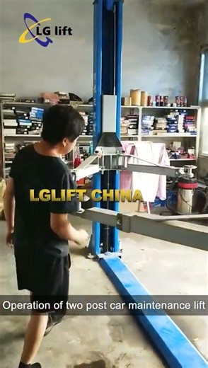 Operation of two post car maintenance lift