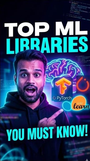 Top ML Libraries You Must Know! 🚀 #MachineLearning #AI #Python #Coding #TechShorts #pytorch