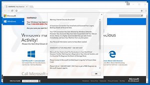 Warning Internet Security Breached Scam