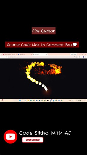 Fire Cursor 🔥😳 | Burning Mouse Trail Effect | HTML CSS JavaScript