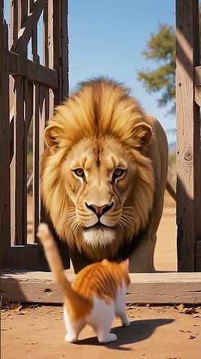 King of the Jungle Cat X King of the House Show Who's Really Boss #cat #bravecat #lion