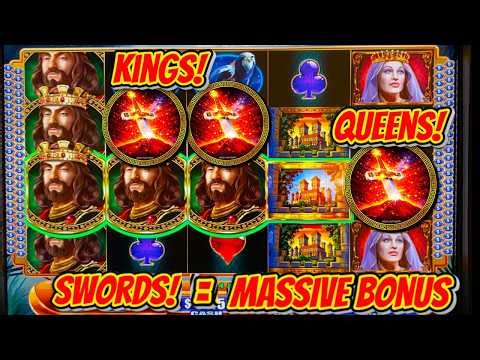 👑HUGE MAX BET BONUS INSANE WIN on The King And The Sword Slot! WMS Classic MAX BET Live Play