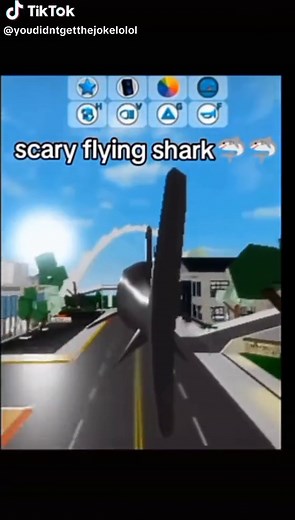 scary flying shark 😮😮 #shark #funnyshark #roblox #brookhaven #scaryflyingshark