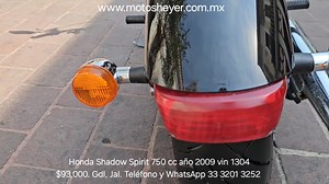 Honda Shadow Spirit 750 cc año 2009 vin 1304 $93,000 pesos, 24863 millas, motor estable y potente. Llanta trasera 99 %, delantera 99 % mas menos. Accesorios: Asiento mustang, llantas cara blanca, porta celular, regulacion de amortiguadores, manubrio, posapies tipo plancha piloto, faro led y posapies piloto. Muy bonita motocicleta. . CON OPCION DE FACTURARLA A TU NOMBRE CON EL IVA DESGLOSADO CON EL COSTO TOTAL, POR SI ES EL CASO LA PUEDAN DEDUCIR CON SU VALOR REAL O ASEGURAR. . LOS DEMÁS SOLO TE 