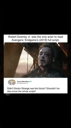RDJ: Avengers Endgame's Only Full Script Reader