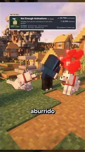 Animaciones epicas para tu minecraft! Not Enough Animations mod! #minecraft #mods