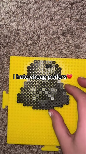 I’ve done perlers BIGGER than this using the same amount of heat and technique and they’ve worked perfectly fine💔 #kandi #kandikid #perler #perlerbeads #failed