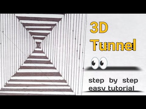 Easy 3D Tunnel Drawing Step by Step | Amazing Optical Illusion Art Tutorial