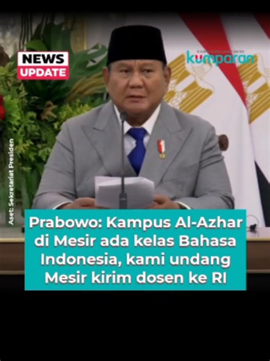 Presiden RI Prabowo Subianto dan Presiden Mesir Abdel Fattah El-Sisi telah melakukan pertemuan bilateral di Istana Merdeka, Jakarta, Minggu (11/10). Pertemuan kedua kepala negara ini menghasilkan sejumlah kerja sama. Di antaranya, kerja sama di bidang pendidikan antara Indonesia dengan Mesir yang terus diperkuat. Apalagi, banyak pelajar Indonesia yang menimba ilmu di Mesir. Nantinya, menurut Prabowo, kerja sama akan diperluas melalui pertukaran mahasiswa hingga penjajakan peluang kerja sama di b