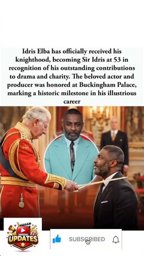 Idris Elba Is Now Knighted and Becomes Sir Idris at 53 #shorts #usa #movie #idriss #hollywood #uk