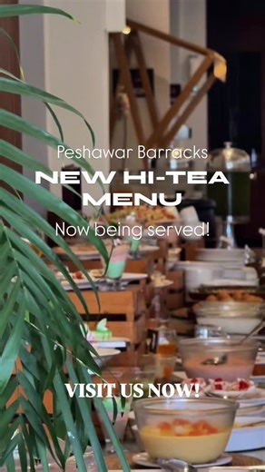 Hi-Tea just got a whole lot better! Indulge in our all-new Hi-Tea menu — a perfect blend of flavor and ambiance! 🍰☕ Students, enjoy an exclusive 10% discount and make your evenings extra special! FOR RESERVATIONS CONTACT: 📞UAN: 091 111 616 616 📞WhatsApp: (03) 000 616 616 ✉️EMAIL: reservation@peshawarbarracks.com | Peshawar Barracks - Estb. 1867