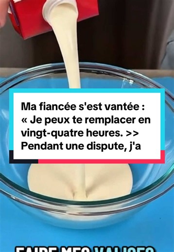 Ma fiancée m'a dit « Je peux te remplacer en 24 heures » — vérité ou défi?