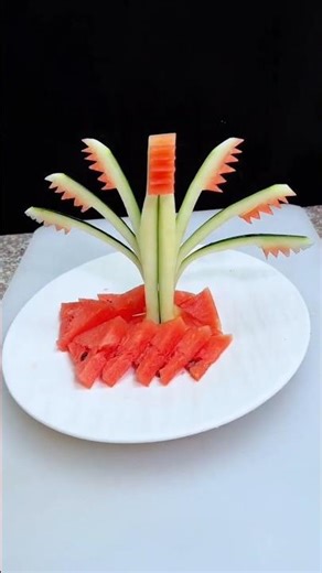 watermelon design cutting video#Fruit Carving Cutting design Skills#Platedecoratedidea's#KnifeSkills