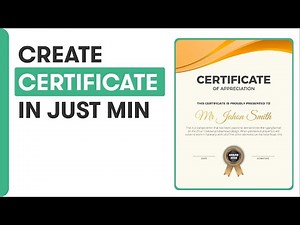 How To Create A Certificate Design in 1 Min