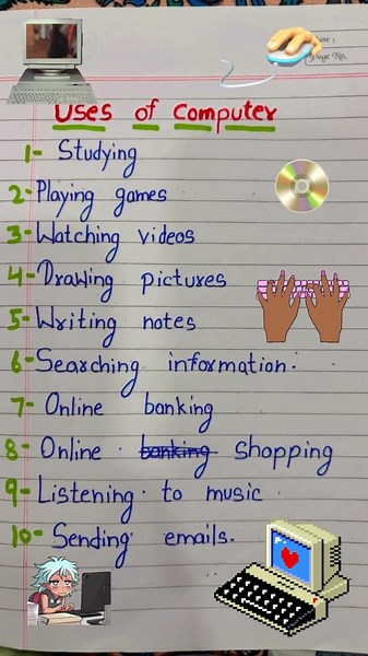 Uses of computer ! ￼￼10 Computer use #computer #computerknowledge