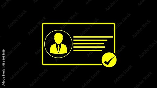 User profile and ID Card with check mark. Profile Identify card verify icon. Identification card national identity card icon.id card icon, Driver's license symbol Concept of identification, passport a