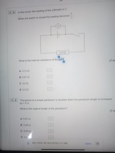 In the circuit, the reading of the voltmeter is V. When the swi... | Filo