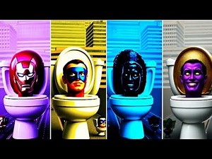 Skibidi Toilet Evolution – Creepy Multicolor Toilet Heads | Brainrot Meme Animation (4K Ultra HD)