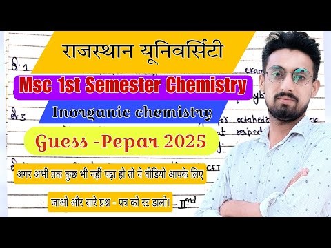Msc 1st Semester Inorganic Chemistry Guess-paper 2025 Rajasthan University Exam Questions