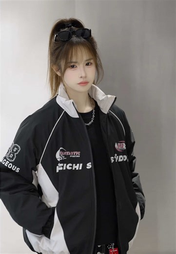 冬の暖かいプリント入りコットンジャケット