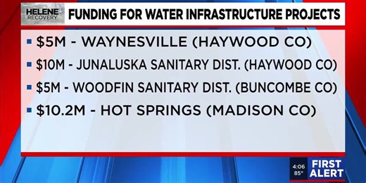 Funding for water infrastructure projects in WNC