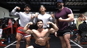 Big workout with the guys at ZOO. Brad and Joe go back and forth about who has the better physique. | Bradley Martyn