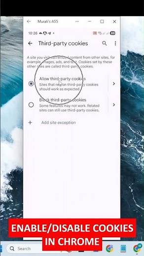 ENABLE/DISABLE COOKIES ON GOOGLE CHROME ANDROID #googlechrome #chromesettings #cookies #android