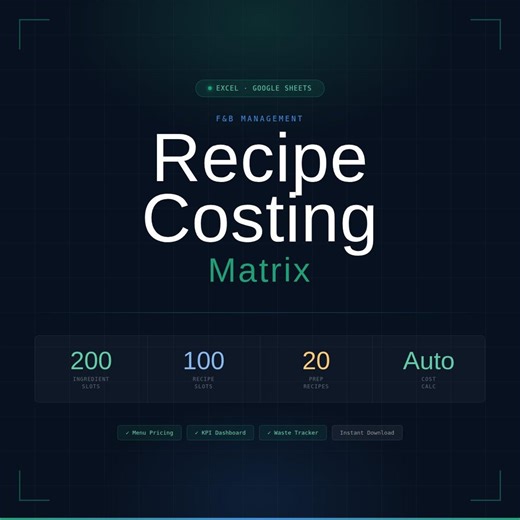 US Imperial Food Cost Calculator Excel, Recipe Costing Spreadsheet (oz, Lbs, Cups) - Etsy