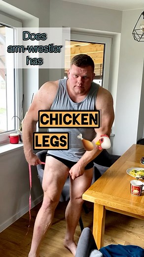 10K views · 177 reactions | 130kg Arm-wrestler leg例 people says few times I have chicken legs so here we go 卵 #armwrestling #legs #funny #champion #show #fit #boss #fitness #workout | Kamil Jablonski | Facebook