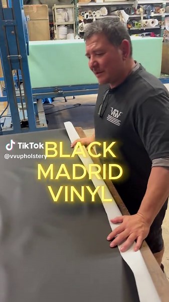 Black Madrid Vinyl for Upholstery - Only $9.50/Yard!