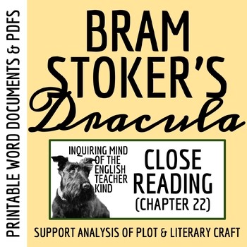 Dracula Chapter 22 Gothic Literature Analysis Worksheet | Bram Stoker Activity