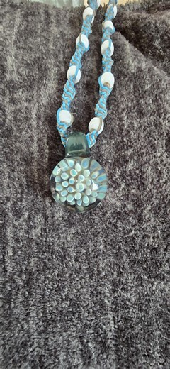 Handmade Glass Implosion Flower Hemp Necklace - Etsy