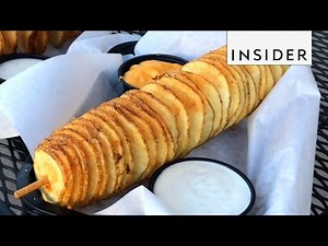 Cheesy Deep-Fried Potato On A Stick