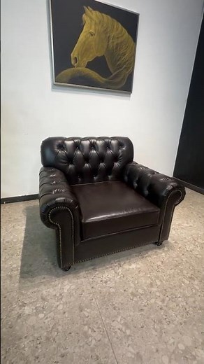 Classic Chesterfield Leather Armchair | Vintage Club Chair | Cigar Lounge & Private Study Seating