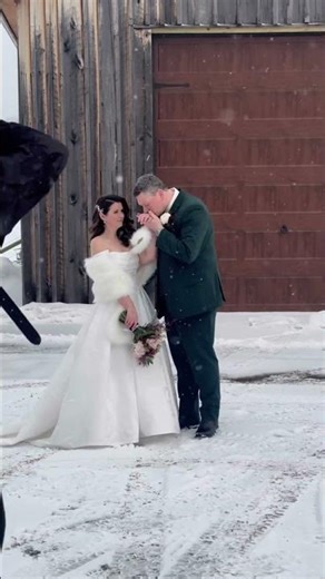 Such a gorgeous intimate winter wedding on the farm! #wedding #weddingvenue #winterwedding