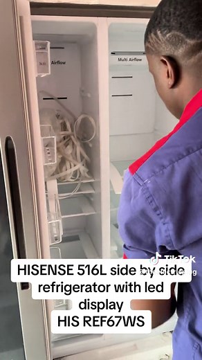 For just #650,000 you can Upgrade your kitchen with the Hisense 67WS 516L Side-by-Side Refrigerator, offering ample storage space and advanced features. With a total capacity of 516 liters, this refrigerator provides generous storage for your groceries, beverages, and frozen items. The side-by-side design allows easy access to both the refrigerator and freezer compartments. It features adjustable shelves, door bins, and drawers, providing flexibility and organization options. The Multi Air Flow 