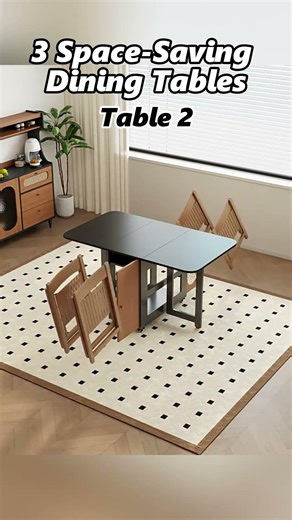 3 Space Saving Solid Wood Foldable Tables #spacesaving #diningtabledesign #diningseries