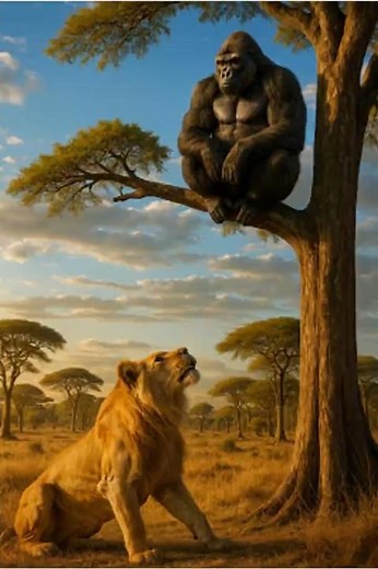 Lion vs Gorilla: The Most Intense Wildlife Fight Ever Caught on Camera 🦁🔥🦍